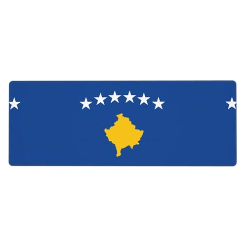 Gaming-Mauspad mit Flagge des Kosovo, auslaufsicher, schmutzabweisend, Stoff, 800 x 300 x 3 mm lang, Schreibtischunterlage Gaming-Mauspad mit Flagge des Kosovo, auslaufsicher, schmutzabweisend, Stoff, 800 x 300 x 3 mm lang, Schreibtischunterlage von Pidgazdfgv