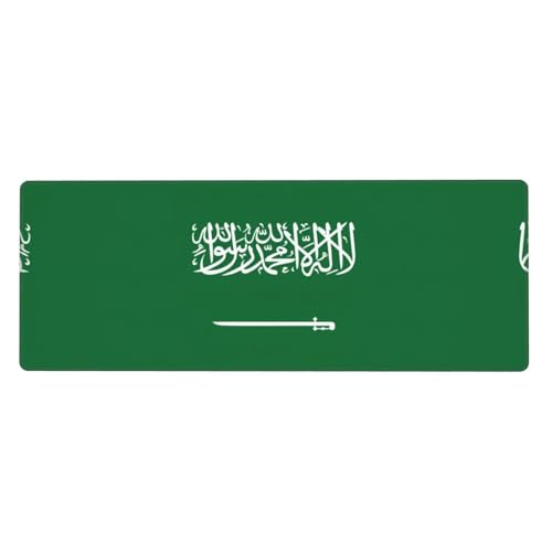 Gaming-Mauspad mit Flagge von Saudi-Arabien, auslaufsicher, schmutzabweisend, Stoff, 800 x 300 x 3 mm lang, Schreibtischunterlage Gaming-Mauspad mit Flagge von Saudi-Arabien, auslaufsicher, schmutzabweisend, Stoff, 800 x 300 x 3 mm lang, Schreibtischunterlage von Pidgazdfgv