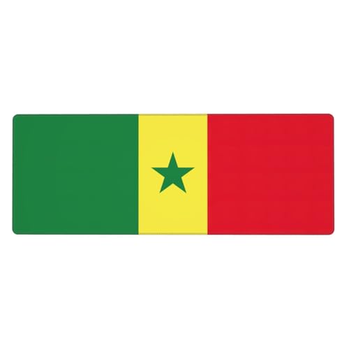 Gaming-Mauspad mit Flagge von Senegal, auslaufsicher, schmutzabweisend, Stoff, 800 x 300 x 3 mm lang, Schreibtischunterlage Gaming-Mauspad mit Flagge von Senegal, auslaufsicher, schmutzabweisend, Stoff, 800 x 300 x 3 mm lang, Schreibtischunterlage von Pidgazdfgv