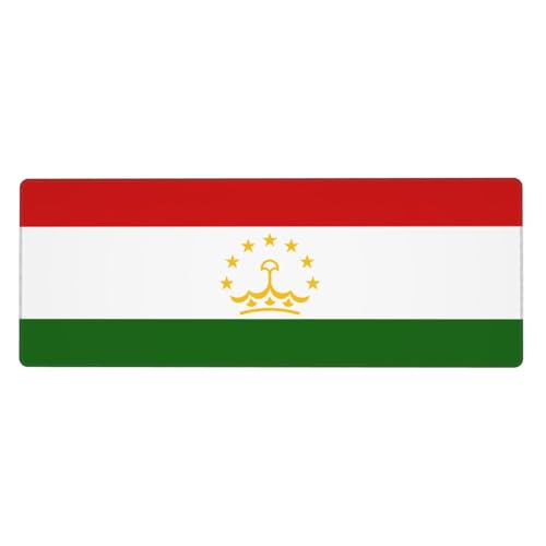 Gaming-Mauspad mit Flagge von Tadschikistan, auslaufsicher, schmutzabweisend, Stoff, 800 x 300 x 3 mm lang, Schreibtischunterlage von Pidgazdfgv