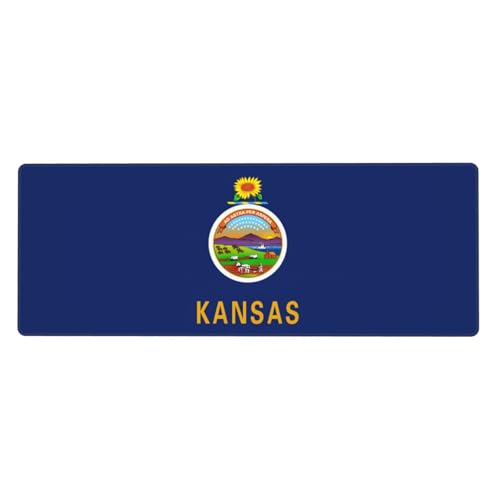 Gaming-Mauspad mit Kansas Staatsflagge, auslaufsicher, schmutzabweisend, Stoff, 800 x 300 x 3 mm lang, Schreibtischunterlage Gaming-Mauspad mit Kansas Staatsflagge, auslaufsicher, schmutzabweisend, Stoff, 800 x 300 x 3 mm lang, Schreibtischunterlage von Pidgazdfgv