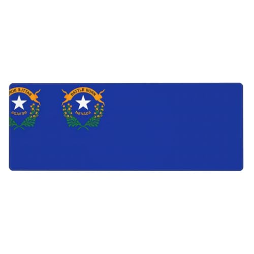 Gaming-Mauspad mit Nevada-Flagge, auslaufsicher, schmutzabweisend, Stoff, 800 x 300 x 3 mm lang, Schreibtischunterlage von Pidgazdfgv