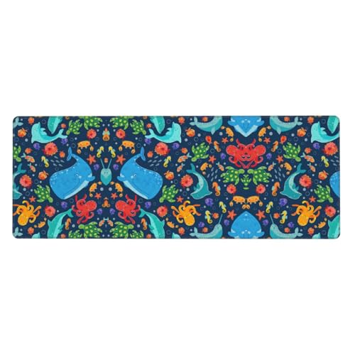 Gaming-Mauspad mit Ozeanwal, Fisch-Oktopus, auslaufsicher, schmutzabweisend, Stoff, 800 x 300 x 3 mm lang, Schreibtischunterlage Gaming-Mauspad mit Ozeanwal, Fisch-Oktopus, auslaufsicher, schmutzabweisend, Stoff, 800 x 300 x 3 mm lang, Schreibtischunterlage von Pidgazdfgv