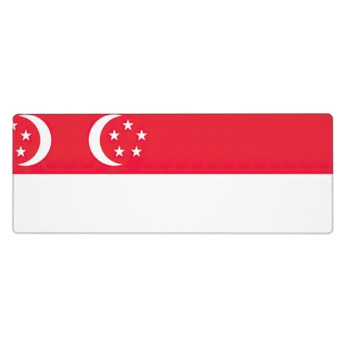 Gaming-Mauspad mit Singapur-Flagge, auslaufsicher, schmutzabweisend, Stoff, 800 x 300 x 3 mm lang, Schreibtischunterlage Gaming-Mauspad mit Singapur-Flagge, auslaufsicher, schmutzabweisend, Stoff, 800 x 300 x 3 mm lang, Schreibtischunterlage von Pidgazdfgv