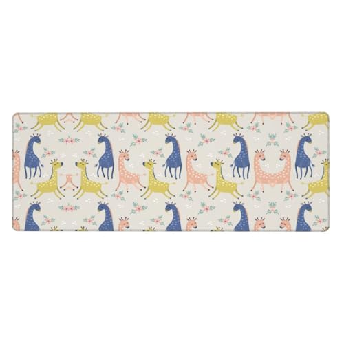 Gaming-Mauspad mit niedlichem Giraffen-Design, auslaufsicher, schmutzabweisend, Stoff, 800 x 300 x 3 mm lang von Pidgazdfgv