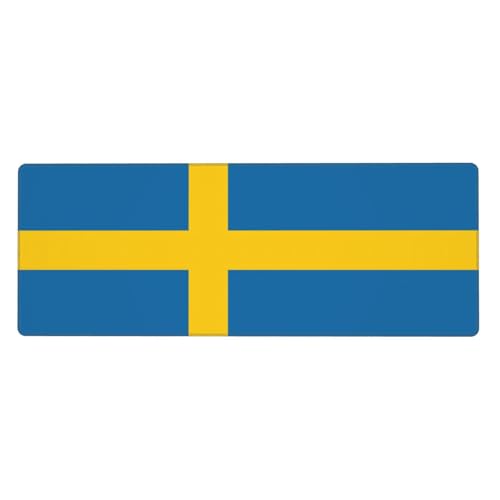 Gaming-Mauspad mit schwedischer Flagge, auslaufsicher, schmutzabweisend, Stoff, 800 x 300 x 3 mm lang, Schreibtischunterlage Gaming-Mauspad mit schwedischer Flagge, auslaufsicher, schmutzabweisend, Stoff, 800 x 300 x 3 mm lang, Schreibtischunterlage von Pidgazdfgv