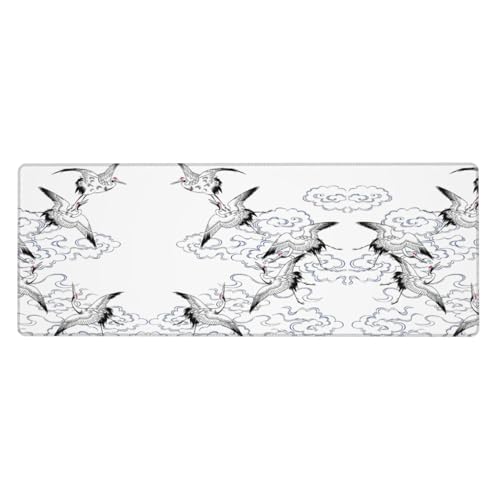 Japanischer Kranich, Premium-Gaming-Mauspad, auslaufsicher, schmutzabweisend, Stoff, 800 x 300 x 3 mm lang, Schreibtischunterlage Japanischer Kranich, Premium-Gaming-Mauspad, auslaufsicher, schmutzabweisend, Stoff, 800 x 300 x 3 mm lang, Schreibtischunterlage von Pidgazdfgv