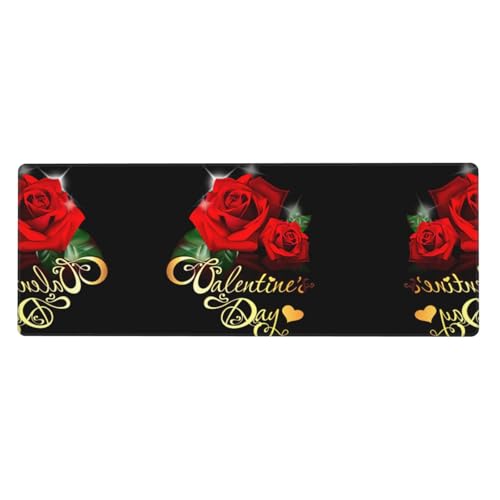 Mauspad mit Rosenblüte, auslaufsicher, schmutzabweisend, Stoff, 800 x 300 x 3 mm lang, Schreibtischunterlage Mauspad mit Rosenblüte, auslaufsicher, schmutzabweisend, Stoff, 800 x 300 x 3 mm lang, Schreibtischunterlage von Pidgazdfgv