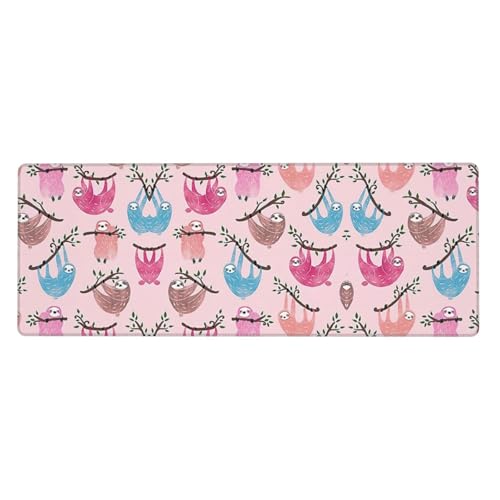 Naughty Faultier Premium-Mauspad, auslaufsicher, schmutzabweisend, Stoff, 800 x 300 x 3 mm lang, Schreibtischunterlage Naughty Faultier Premium-Mauspad, auslaufsicher, schmutzabweisend, Stoff, 800 x 300 x 3 mm lang, Schreibtischunterlage von Pidgazdfgv