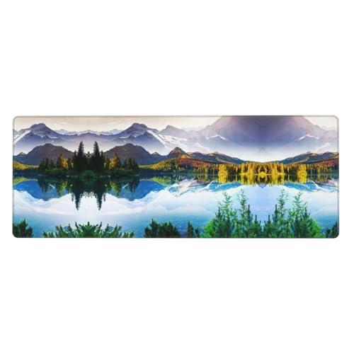 Peaceful Lake Premium Gaming-Mauspad, auslaufsicher, schmutzabweisend, Stoff, 800 x 300 x 3 mm lang, Schreibtischunterlage Peaceful Lake Premium Gaming-Mauspad, auslaufsicher, schmutzabweisend, Stoff, 800 x 300 x 3 mm lang, Schreibtischunterlage von Pidgazdfgv