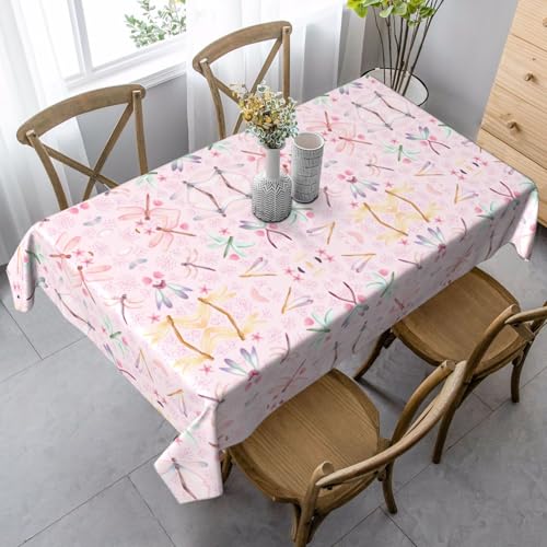 Pidgazdfgv Handbemalte Libellen-Tischdecke, eng anliegend, waschbar, knitterfrei, dehnbar, rechteckig, Terrasse Pidgazdfgv Handbemalte Libellen-Tischdecke, eng anliegend, waschbar, knitterfrei, dehnbar, rechteckig, Terrasse von Pidgazdfgv