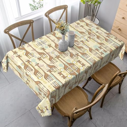 Pidgazdfgv Handgezeichnete Giraffen-Küchentischdecke, eng anliegend, waschbar, knitterfrei, dehnbar, rechteckig, Terrasse Pidgazdfgv Handgezeichnete Giraffen-Küchentischdecke, eng anliegend, waschbar, knitterfrei, dehnbar, rechteckig, Terrasse von Pidgazdfgv