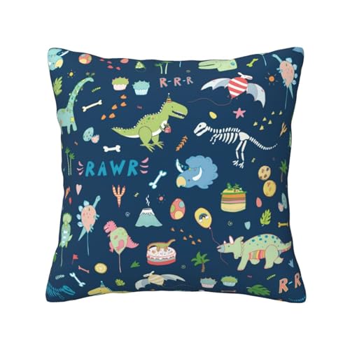 Pidgazdfgv Kissenbezug mit buntem Elefant und Löwe, quadratisch, weich, für Sofa, Schlafzimmer, dekorative Kissenbezüge von Pidgazdfgv