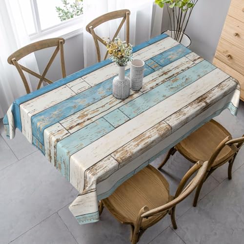 Pidgazdfgv Old Wooden Board Kitchen Table Cloth Pack Tight Fitted Washable Wrinkle Resistant Stretch Rectangular Patio von Pidgazdfgv
