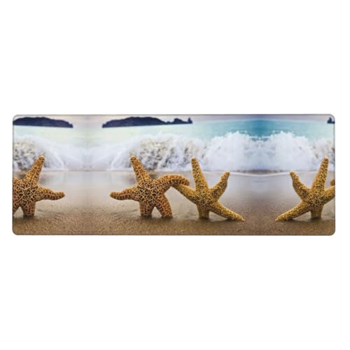 Starfish On The Beach Premium-Mauspad, auslaufsicher, schmutzabweisend, Stoff, 800 x 300 x 3 mm lang, Schreibtischunterlage Starfish On The Beach Premium-Mauspad, auslaufsicher, schmutzabweisend, Stoff, 800 x 300 x 3 mm lang, Schreibtischunterlage von Pidgazdfgv