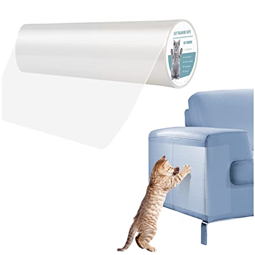 Pidsen Kratzschutz Katze Tape 5m x 30cm, Kratzfolie Katzen Selbstklebend Transparent Kratzschutz Sofa Katze, Kratzschutz Wand Tape für Möbel Couch Sofa Wand Tür Schutz Tischecken Autositze Fenster von Pidsen