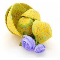 Gelb Mit Lila Und Blauen Punkten Schüssel/Handmade Coiled Wrapped Fabric Korb von PiecefulDesign