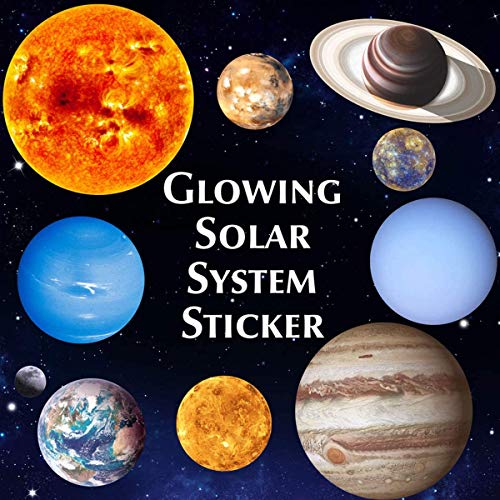 9-Planeten Wandsticker Leuchtaufkleber- Leuchtsticker Sonne Erde Fluoreszierend Wandaufkleber Hausdekoration für Kinderzimmer von Pieoaoe