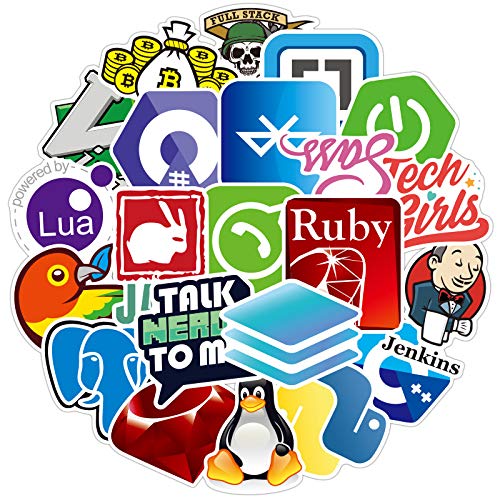 Pieoaoe Programmieraufkleber, Vinyl, Graffiti-Aufkleber von IT-Logo und Geek-Coder-Logo, Entwickler-Programmierer, Dekoration, Open Sources, Linux, Mysql Politik, Python C++ It Logo von Pieoaoe