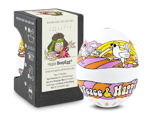 Hippie PiepEi - Singende Eieruhr zum Mitkochen - Eierkocher für 3 Härtegrade - Spielt San Francisco - Lustiges Kochei - Musik Eggtimer - Brainstream von PiepEi