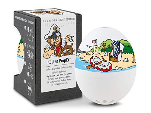 Küsten PiepEi - Singende Eieruhr zum Mitkochen - Eierkocher für 3 Härtegrade - Maritime Geschenke - Lustiges Kochei - Musik Eggtimer - Brainstream von PiepEi