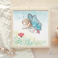 Elfe Fee Kinderzimmer Bild Kinderzimmerdeko Geburtstag Mädchen von PiepsUndPappe