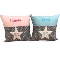 Kinderkissen Kuschelkissen Namenskissen Stern von PiepundMatz