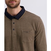 Pierre Cardin Langarm-Poloshirt, mit Fischgratmuster von Pierre Cardin