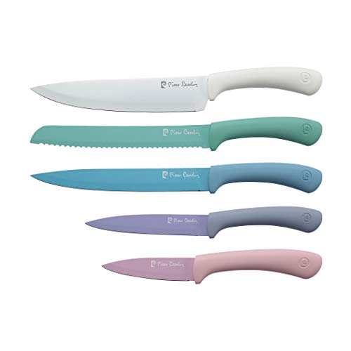 Pierre Cardin Q2214 Set mit 5 Messern in Pastellfarben, Edelstahl, mehrfarbig von Pierre Cardin