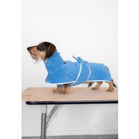 100% Baumwolle - Bademantel Für Dackel, Saugfähig, Hundezubehör, Hundepflege, Handgemachte Hundebekleidung Blau von PieskiwKreski