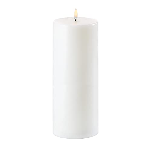 Piffany Copenhagen Uyuni Lighting Pillar LED Kerze 10,1 x 25 cm Echtwachs Weiss - 6 Stunden Timerfunktion - Keine Brandgefahr, Keine Rußbildung und kein Geruch von UYUNI