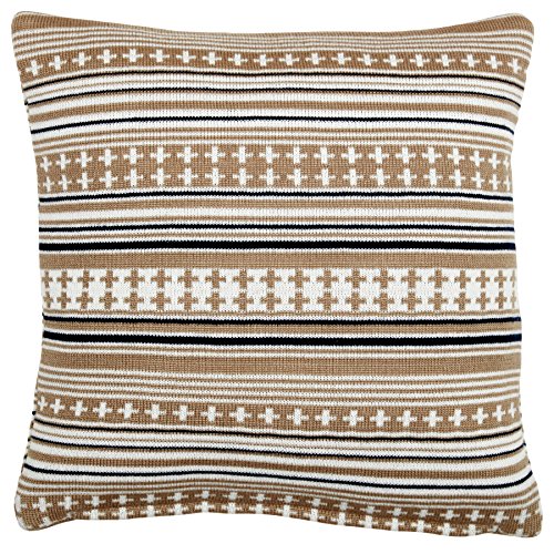 Pignut Somerset Star Blue Knit Stripe Kissen, Synthetik, 45 x 45 x 13 cm von Pignut