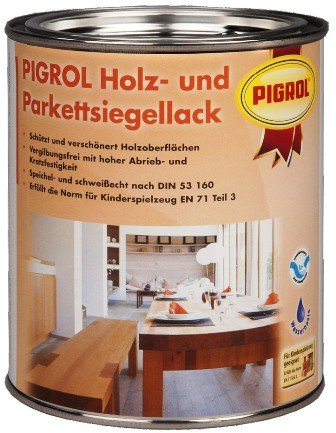 PIGROL Holz- und Parkettsiegellack farblos - 2,5 Ltr. - seidenglänzend Klarlack für Innen von Pigrol