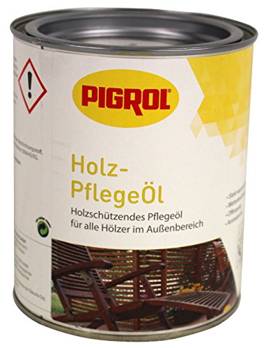 Pigrol Holzpflegeöl 0,75L Speziell für Teakholz Hartöl Gartenmöbelöl Terrassenöl Holzöl von Pigrol