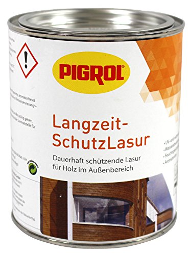 Pigrol Langzeit-Schutzlasur 0,75L edelweiss Holzlasur für alle Hölzer im Außenbereich von Pigrol