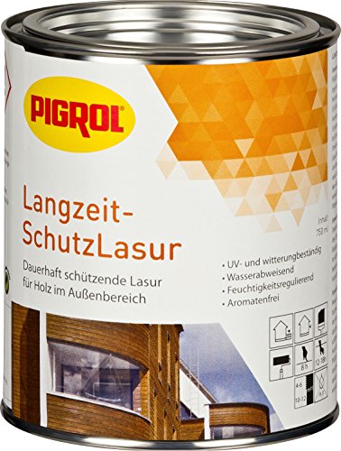 Pigrol-Langzeit-Schutzlasur LZS, 2 in 1 Produkt,Farbton: granit, 5,00 ltr. Gebinde von Pigrol