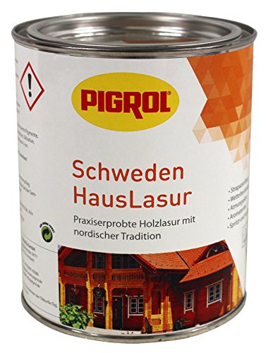 Pigrol Schwedenhauslasur 0,75L polarweiss Dickschichtlasur für alle Hölzer im Außenbereich von Pigrol