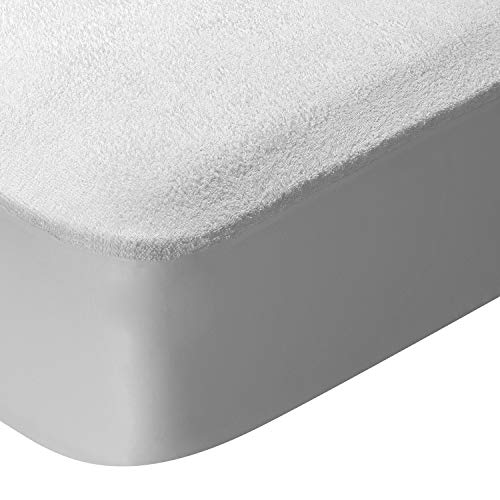 Pikolin Home - Packung mit 2 Matratzenschoner aus Frottee, wasserdicht und atmungsaktiv, geeignet für Matratzen mit Einer Höhe von bis zu 32 cm, Farbe Weiß von Pikolin Home