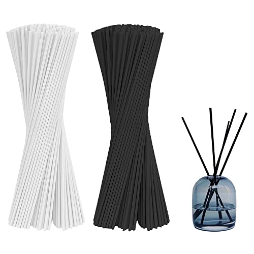 Pilikoll 160 Stück 24 cm Rattan Reed Diffuser Reed Diffuser Stöcke Rattan Reed Sticks ätherisches Öl Aroma Diffusor Stöcke Duft Stäbe Diffuserstäbchen für ätherische Öle(Schwarz&Weiß) von Pilikoll