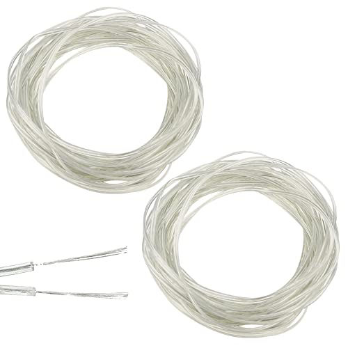 Pilikoll 2 Stücke 15 Metre 28AWG Transparent Schlauchleitung 2 Adriges Kabel PVC Flexible Kabel Max 12V PVC Flachkabel Weich Elektrokabel Transparent Cable für Low Power Geräte, LED Lampen von Pilikoll