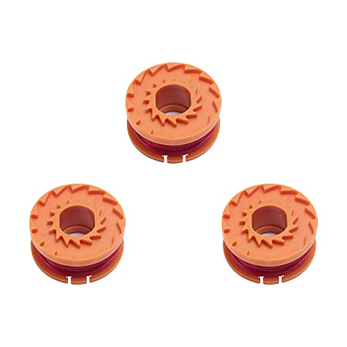 Pilikoll 3 Stück Rasentrimmer Spule Faden Trimmer Spule Faden Rasentrimmerfaden Ersatzfaden Spulen Kompatibel mit WORX WA001 Rasenmäher, Orange von Pilikoll