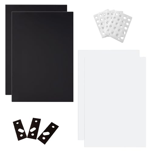 Pilikoll 4 Stück 30 x 20 cm Kunststoffplatten 3mm Plastikplatte Acrylglas Kunststoffplatte Acrylplatten Kunststoffplatten ABS Platten Hartplastikplatte für Schilder, DIY,Display,Malerei(Schwarz,Weiß) von Pilikoll