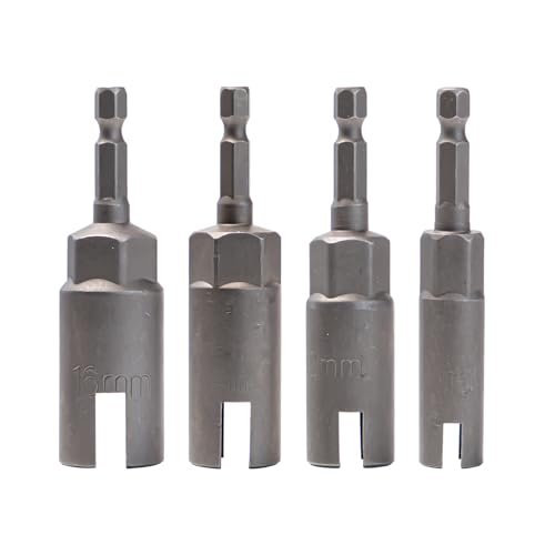 Pilikoll 4 Stück Flügelmutter Schraubendreher Set 1/4 Zoll Sechskantschaft Power Wing Nut Driver Set Flache Flügelmutter für Panelmuttern, Schrauben,Ösen-C-Haken & Q-Hanger,Stahl(10mm,12mm,14mm,16mm) von Pilikoll
