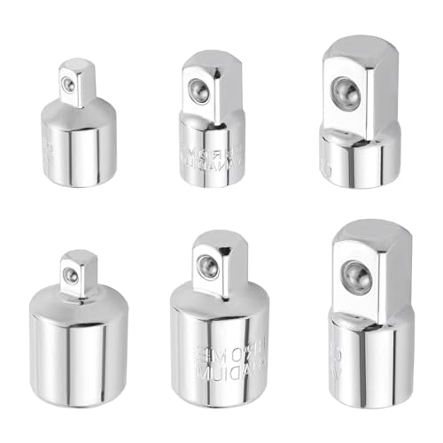 Pilikoll 6 Stück Stecknussadapter Set 1/2" auf 3/8", 3/8" auf 1/2", 3/8" auf 1/4",1/4" auf 3/8",1/2" auf 1/4",1/4" auf 1/2" Stecknussadapter Adapter Satz Stecknuss-Adapter für Steckschlüsseln, Nuss von Pilikoll