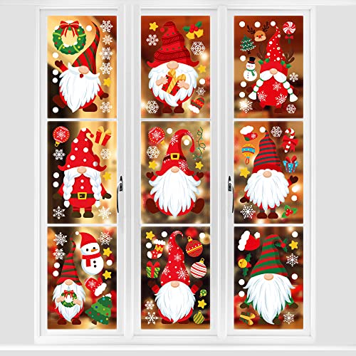 Pilikoll 8 Blätter Fensterbilder Selbstklebend Weihnachten PVC Weihnachten Fenstersticker Weihnachtsdeko Fensterbilder Weihnachtsmann Schneeflocken Weihnachten Selbstklebend für Weihnachten Deko von Pilikoll