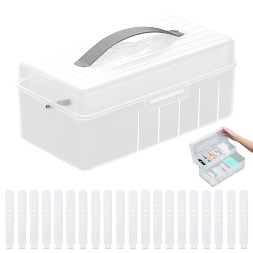 Pilikoll Doppelschichtige Staubdichte Kabelbox mit Deckel G Kabelaufbewahrungsbox mit 20 Kabelbinder Kabel Management Box Kabel Organizer Box Kabel-Aufbewahrungsbox für Schreibtisch Aufbewahrung von Pilikoll