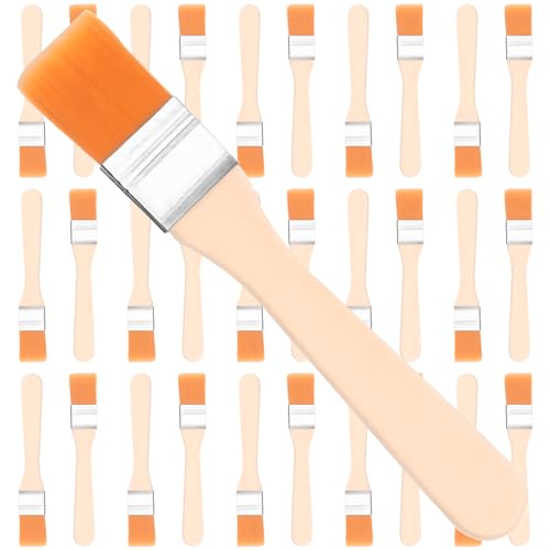 Pilikoll Flache Pinsel mit Holzgriff, 30 Stück, für Wandmalerei, Nylon, flach, professionell, für Wandmalerei, Aquarellmalerei, Basteln, Reinigung von Malerei (2,2 cm) von Pilikoll