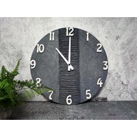 Graue Wanduhr Zen Wohnkultur Man Höhle Uhr Grau Büro Dekor 39 cm Durchmesser von PilipArt