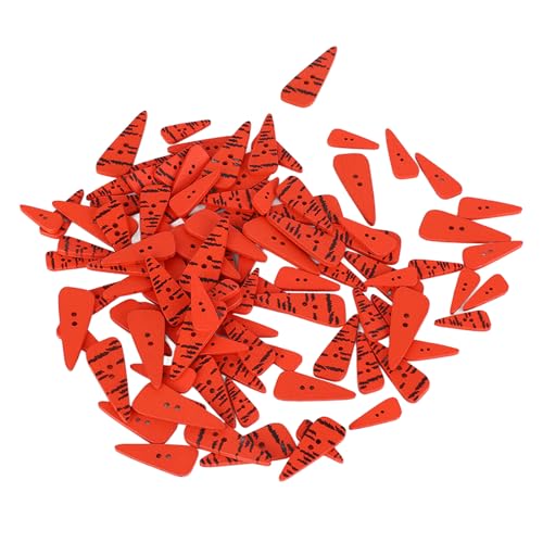 100 Stück Orange Karottenknöpfe 4 Größen DIY niedliche Holzknöpfe zum Herstellen von Nähen Weihnachtsdekorationen mit 2 Löchern (Gerade) von Pilipane