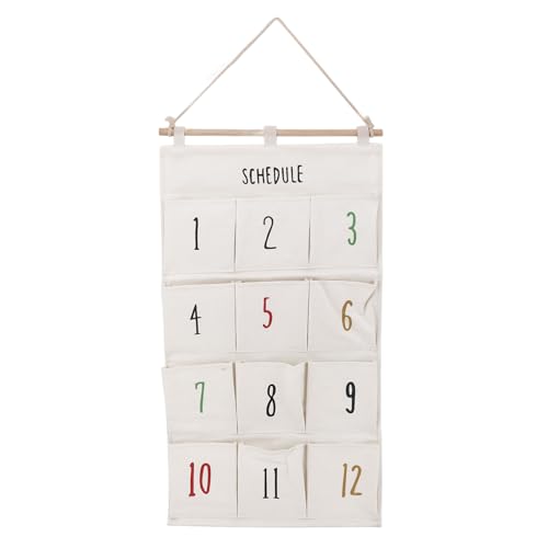 12 Taschen Hanging Organizer Platz sparende Wandmontage Stoffaufbewahrung mit großer Kapazität für Wohnheimzimmer Bürohausorganisation Canvas Material 14,6 x 28,7 Zoll (A) von Pilipane
